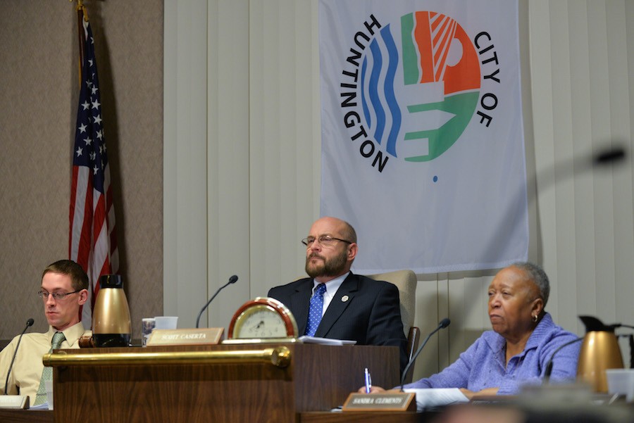 City+council+members+Scott+Caserta+and%0ASandra+Clements+meet+at+City+Hall+Monday+to+discuss+several+pressing+issues.