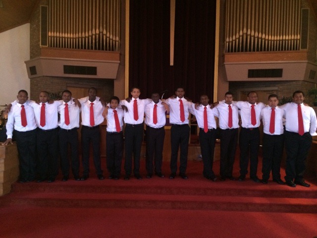 The American Dream Movement group is pictured at its first public ceremony Sept. 20, 2014 at the First Baptist Church in Huntington. 