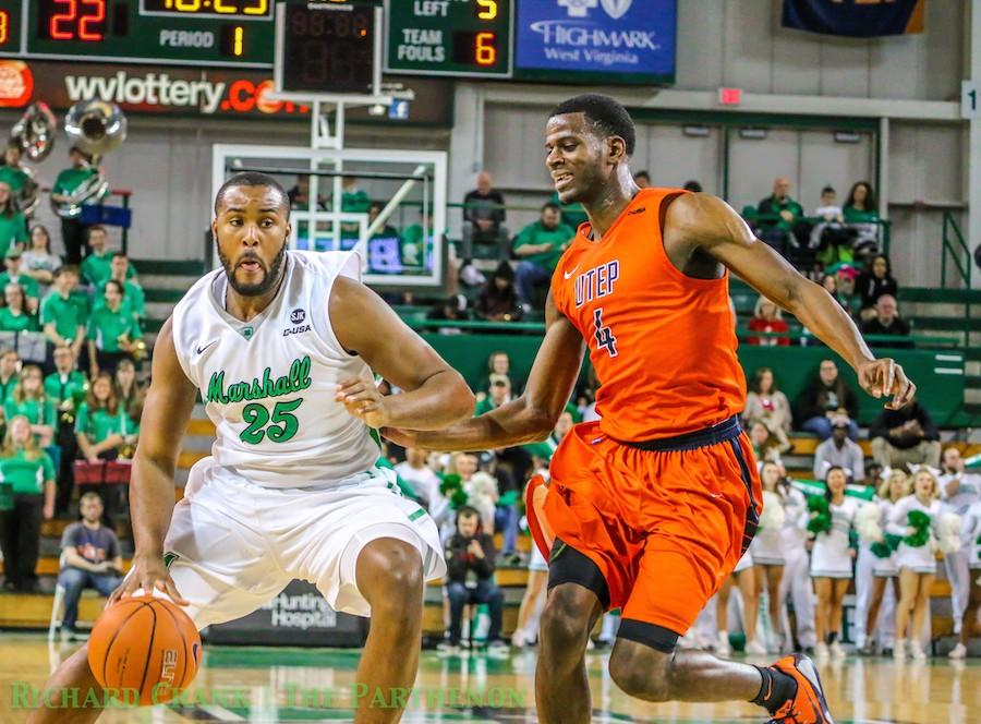 Marshall+Universitys+mens+basketball+team+broke+their+nine+game+losing+streak%2C+Saturday+at++the+Cam+Henderson+Center%2C+with+a+78-71+win+over+UTEP.+The+win+was+Marshalls+first+C-USA+game+of+the+season.