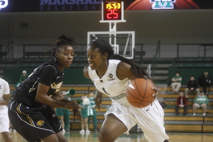 Marshall University womens basketball team beat the University of Southern Mississippi Lady Eagles 67-65 in the Cam Henderson Center Thursday. 