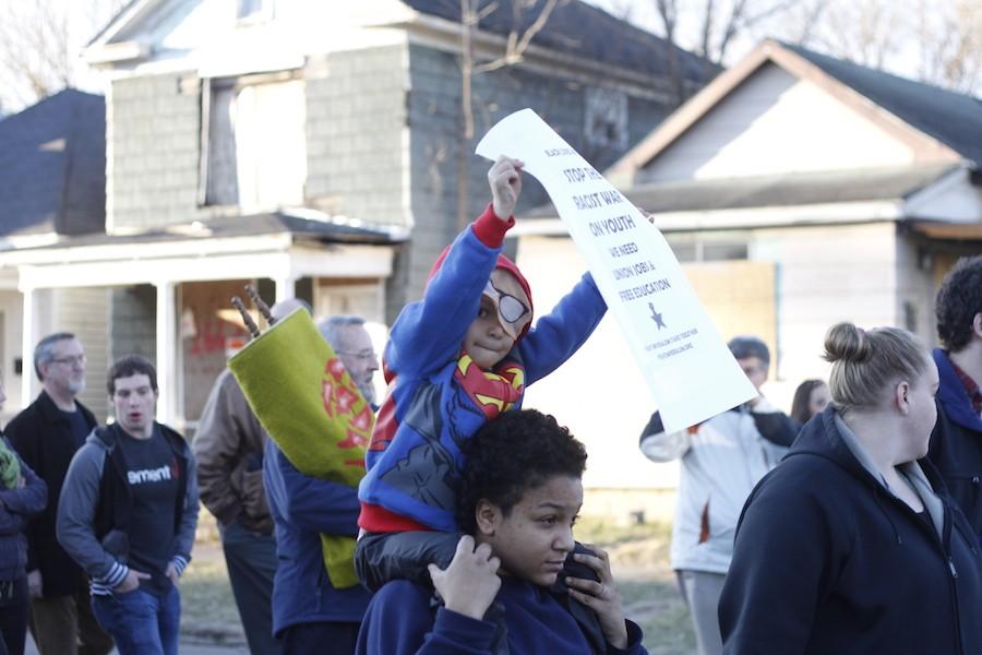 Huntington residents marched down North Avenue Monday to celebrate Martin Luther King, Jr. Day.