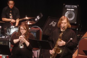 Students from Glenville State College Jazz Combo perform Thursday at the Joan C. Edwards Playhouse. 