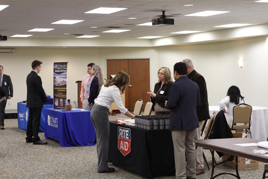 Hospitals and businesses welcome students from the School of Pharmacy Friday at the Pharmacy Career Expo in the Memorial Student Center basement.