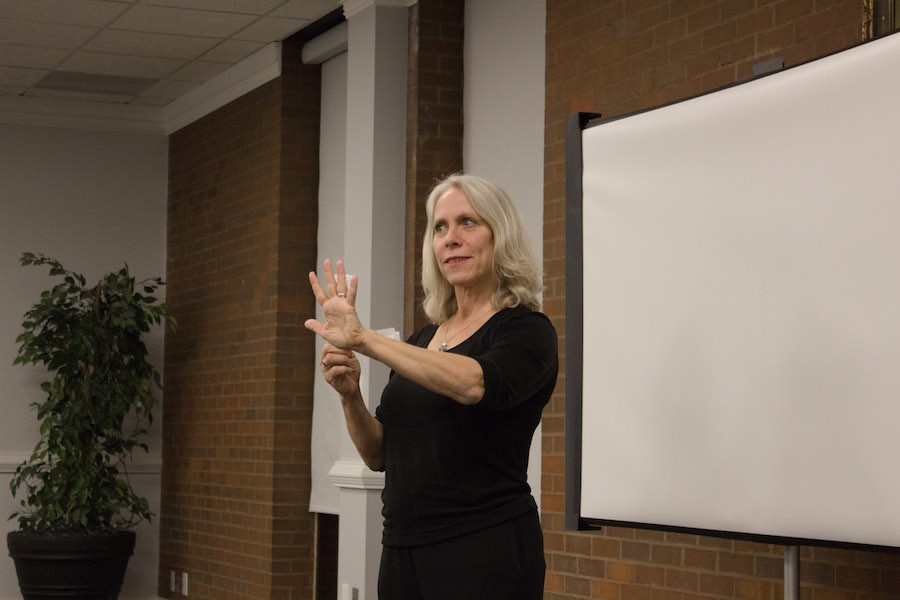 Robyn Ochs delivers her presentation on LGBTQ logistics Thursday at the  Memorial Student Center.