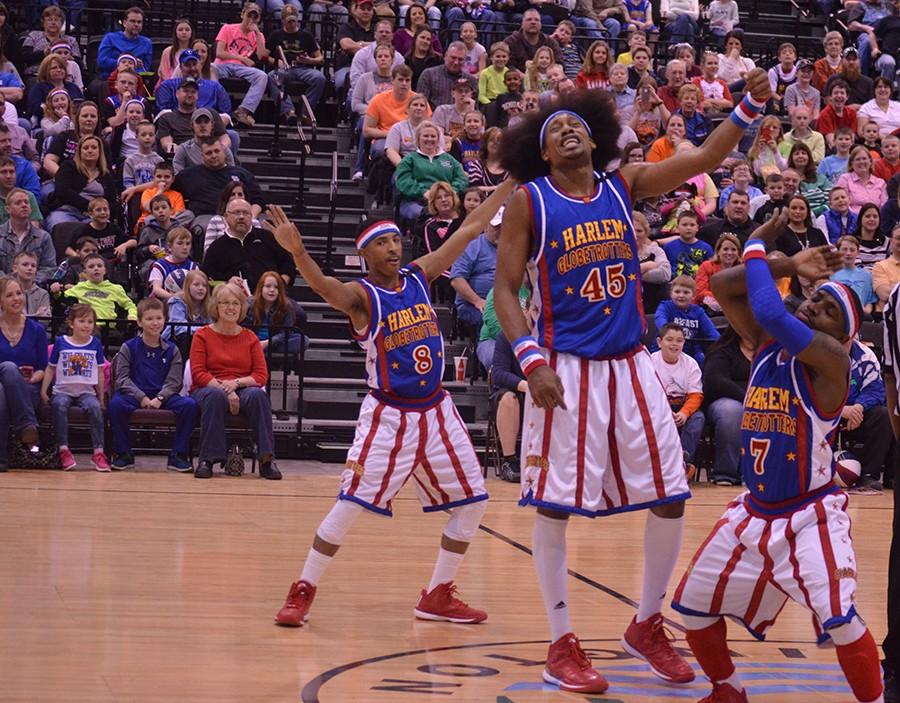 The Harlem Globetrotters play at the Big Sandy Superstore Arena Wednesday. 