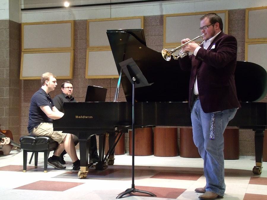 Tyler+Payne%2C+junior+music+education+major+at+Marshall+University%2C+performs+at+the+19th+annual+West+Virginia+Festival+of+Trumpets+Saturday.%0A