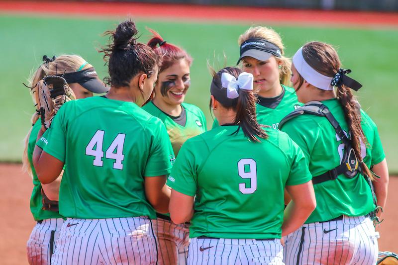 The+Thundering+Herd+softball+team+swept+Wright+State+University+Tuesday+in+a+doubleheader+at+Dot+Hicks+Field.+The+Herd+won+the+first+game+3-2+on+a+walk-off+by+Morgan+Zerkle+and+the+second+game+by+a+score+of+11-2.+