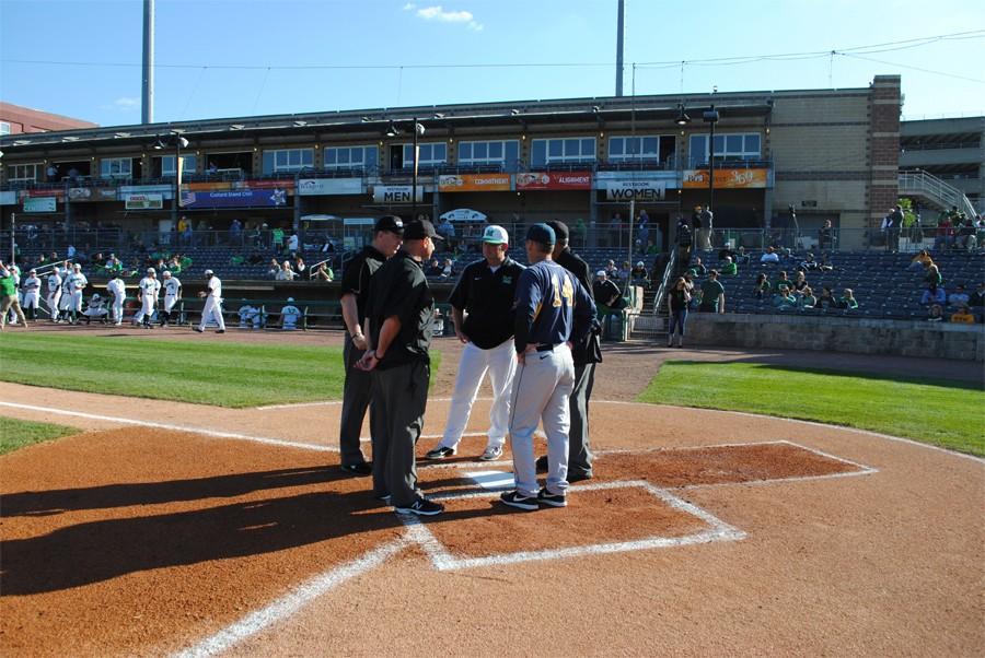 The Thundering Herd baseball team slides past in-state rival West Virginia University 3-2 on Tuesday at Appalachian Power Park in Charleston.