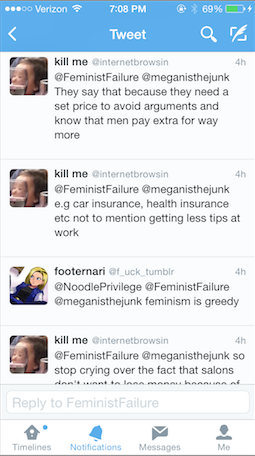 This smattering of screenshots shows just some of the backlash Megan’s original tweet generated from anti-feminist trolls who took it seriously.