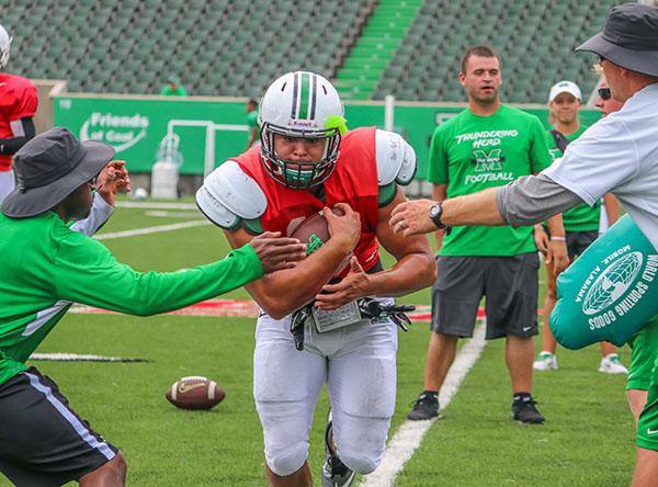 Devon Johnson at practice