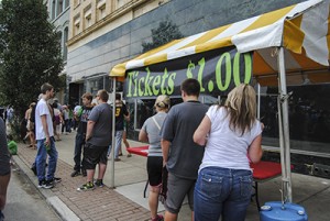 Patrons purchase tickets for last year's Chilifest.