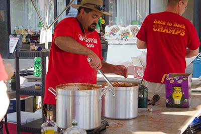 G-lover Chili team member preparing for the competition.