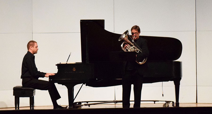 Michael Stroeher and Johan Botes perform in Smith Recital Hall.