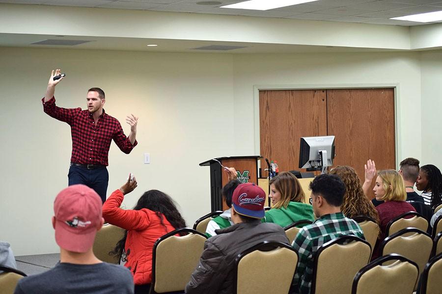 Hudson Taylor talks to students about his message on LGBT equality and inclusion in sports.
