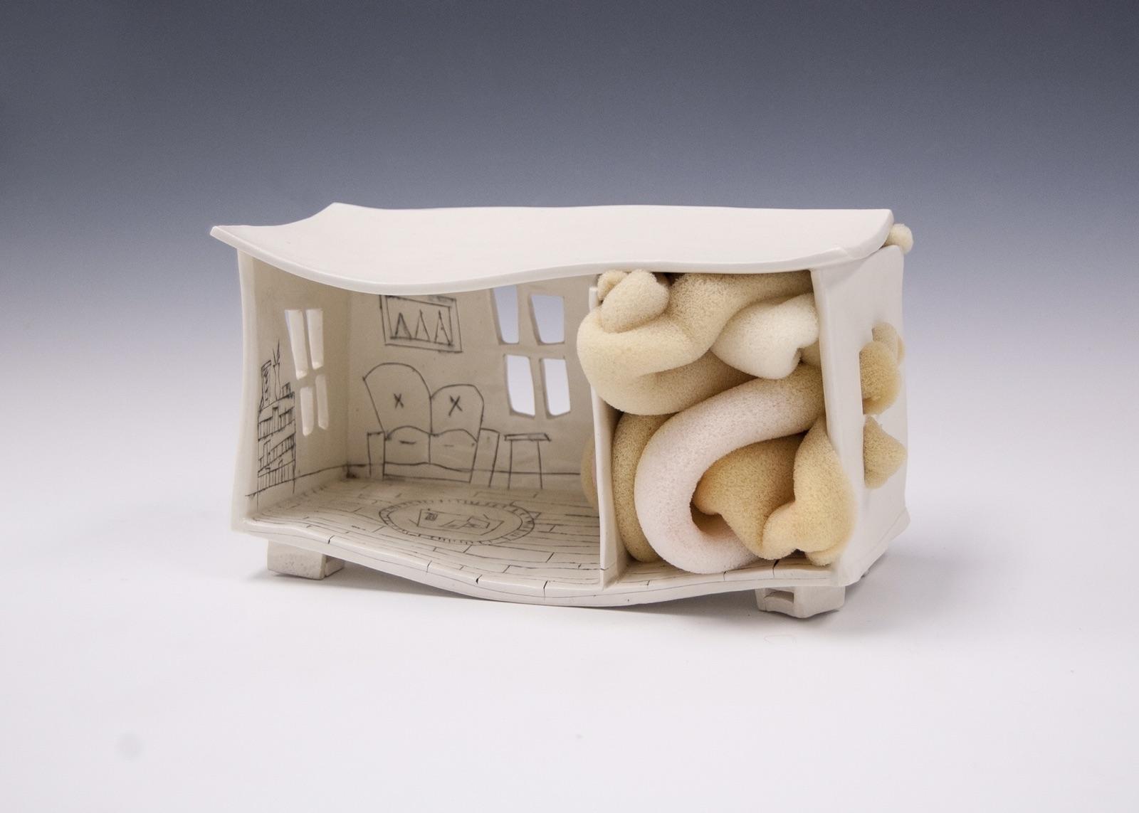 Childers’ recent series of works was influenced by the structures of dilapidated buildings that are exposed across West Virginia.