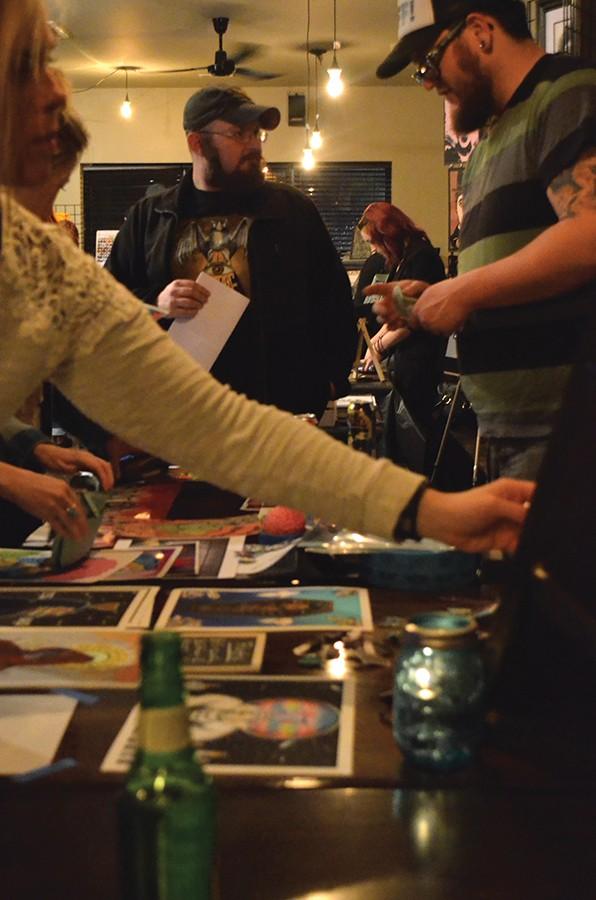 Community artists vend their crafts on the second story of Black Sheep during Culture Shock on Feb. 21, 2016.