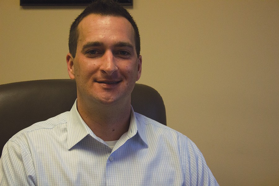 Matt Boggs sits in his office at Recovery Point in Huntington, March 1, 2016. Boggs was selected as Executive Director of the facility in October of 2015.