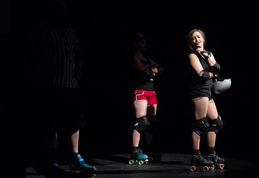 Regan Martinez leads a squad of rollers in performing