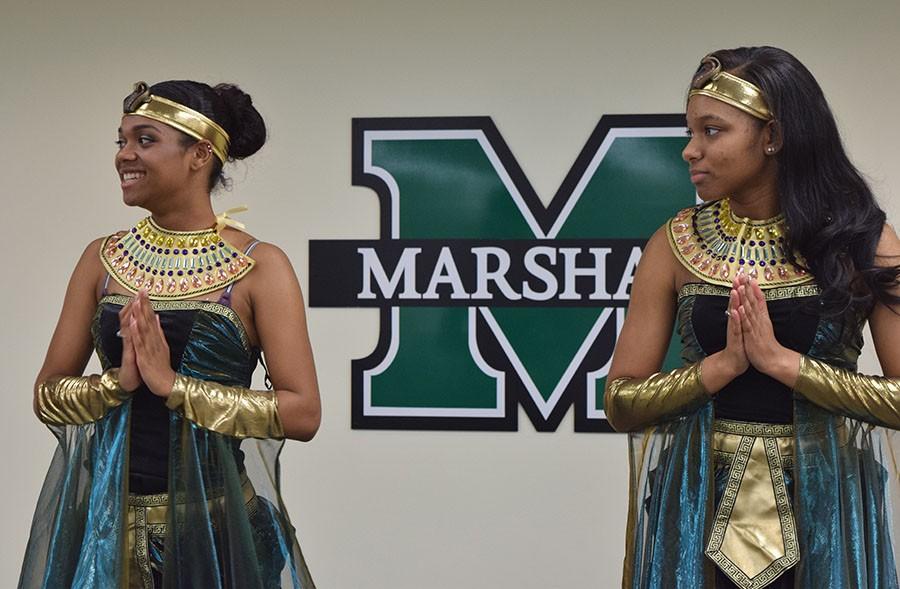 Sophomore Public Relations major Pamela Young and Freshman Criminal Justice major Autumn Prout rehearsing for the Miss Black and Gold Scholarship Paegant. The paegant will be on Saturday. Sage Shavers has more on the story online.