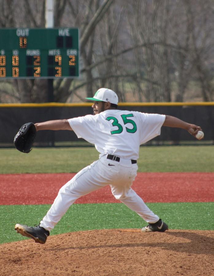 Marshall University sophomore pitcher Fernando Guerrero throws a pitch during a game earlier this season.