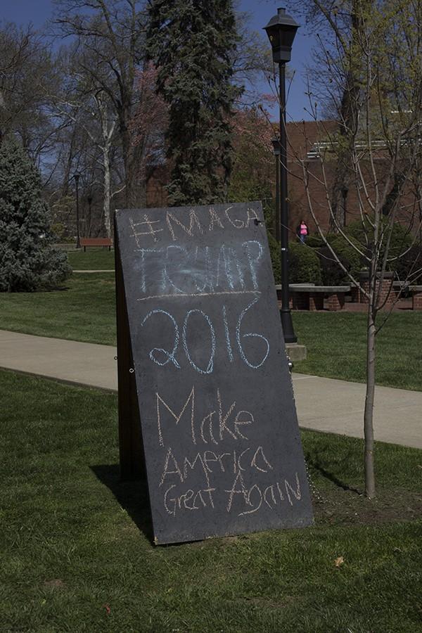 Students use areas on campus to express their freedom of speech.