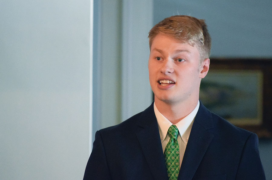 SGA President Matt Jarvis, who wrote a letter to W.Va Delegates urging them to vote against House Bill 4012.