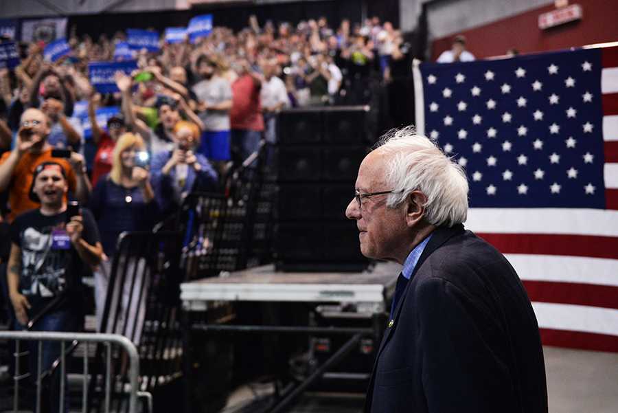 Presidential candidate Bernie Sanders hosts a campaign rally on Tuesday, April 26 at the Big Sandy Superstore Arena in Huntington, W.Va. The