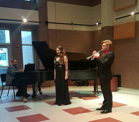 Student trumpeter Justin Bahawi performs Tuesday for junior recital