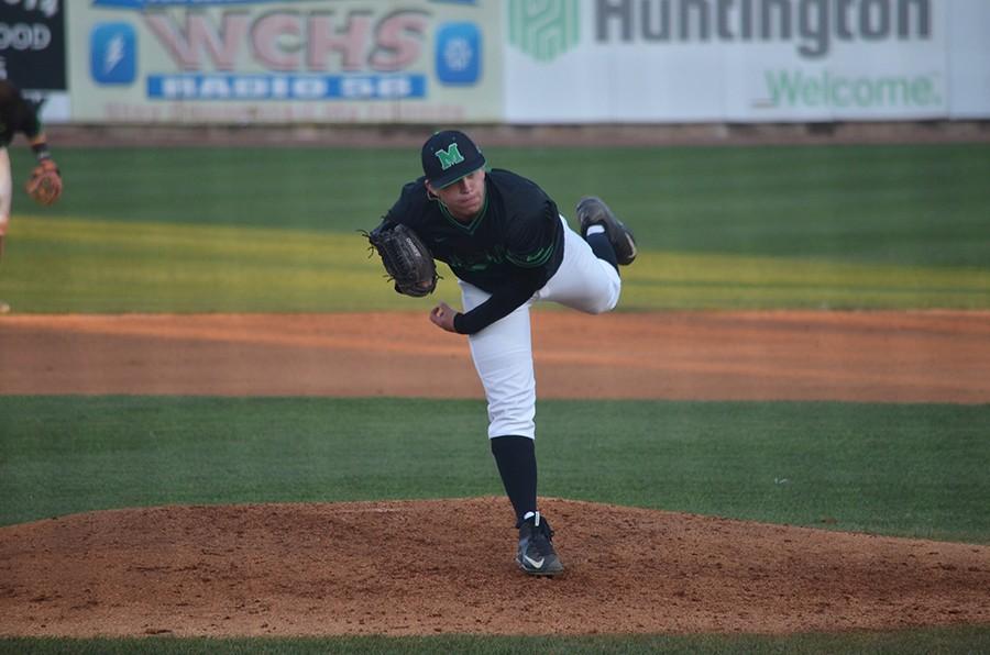 Freshman pitcher Joshua Shapiro winds up for a pitch in a game earlier this season. Shapiro was named the Conference USA Pitcher of the Week after pitching seven scoreless innings in the team’s victory over Florida Atlantic University Sunday.
