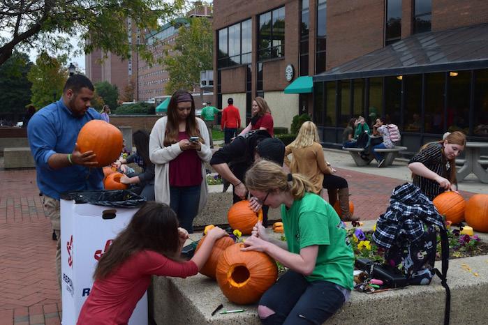 Pumpkin carving on the Plaza