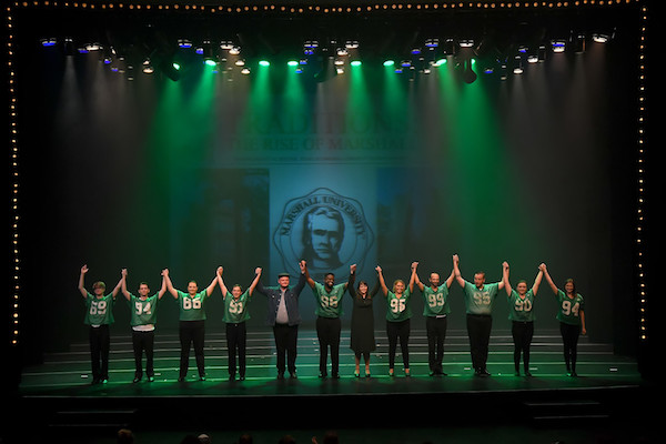 The cast of Traditions: The Rise of Marshall performs during Week of Welcome. 