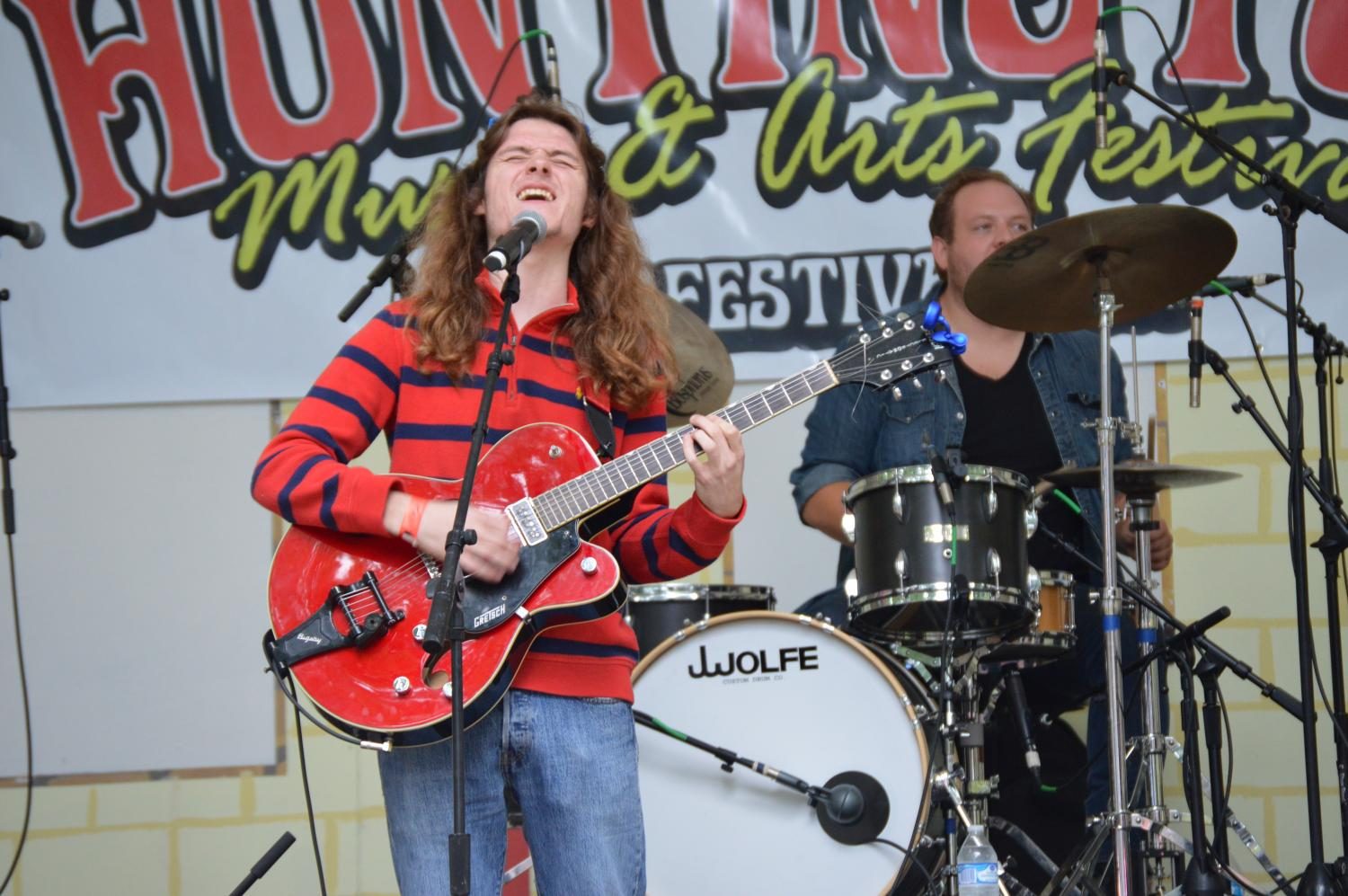 Corey Hatton of the band Of the Dell preformed for the second time at the Huntington Music and Arts Festival Saturday.