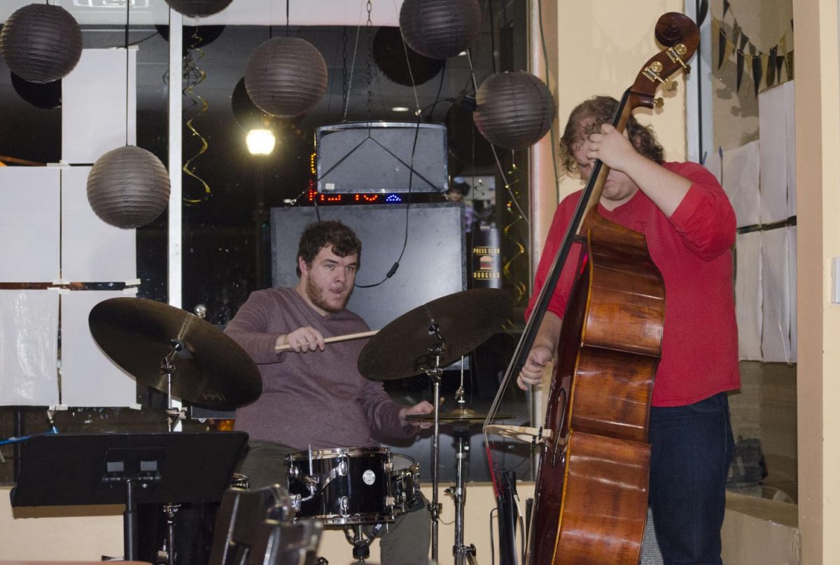 Jazz studies majors Lars Swanson, Hogan Bentle and Cody Henley were the trio that performed a repertoire, plays or pieces of music that a musician has learned.