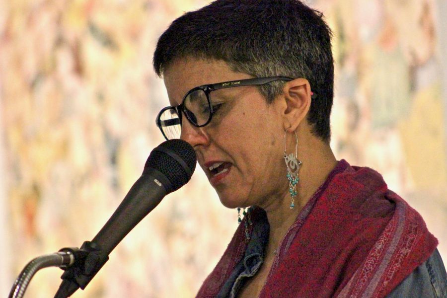 Carmen Giménez Smith, an English professor at Virginia Tech and published poet, reads excerpts from her books Thurdsay evening in Marshall University’s Visual Arts Center in downtown Huntington as part of the A. E. Stringer Visiting Writers Series’ ongoing celebration of Hispanic Heritage Month.