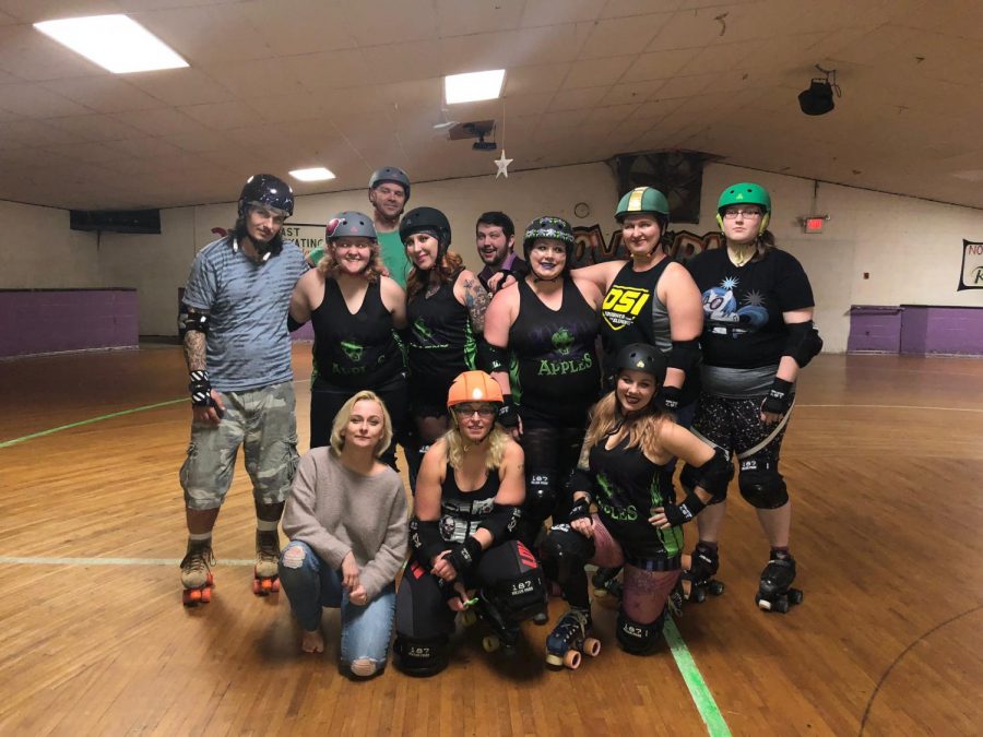 Team+photo+of+the+Poison+Apples+Roller+Derby+of+Huntington.+The+Poison+Apples+use+the+sport+as+a+way+to+let+off+steam+by+using+their+aggression+toward+something+positive.