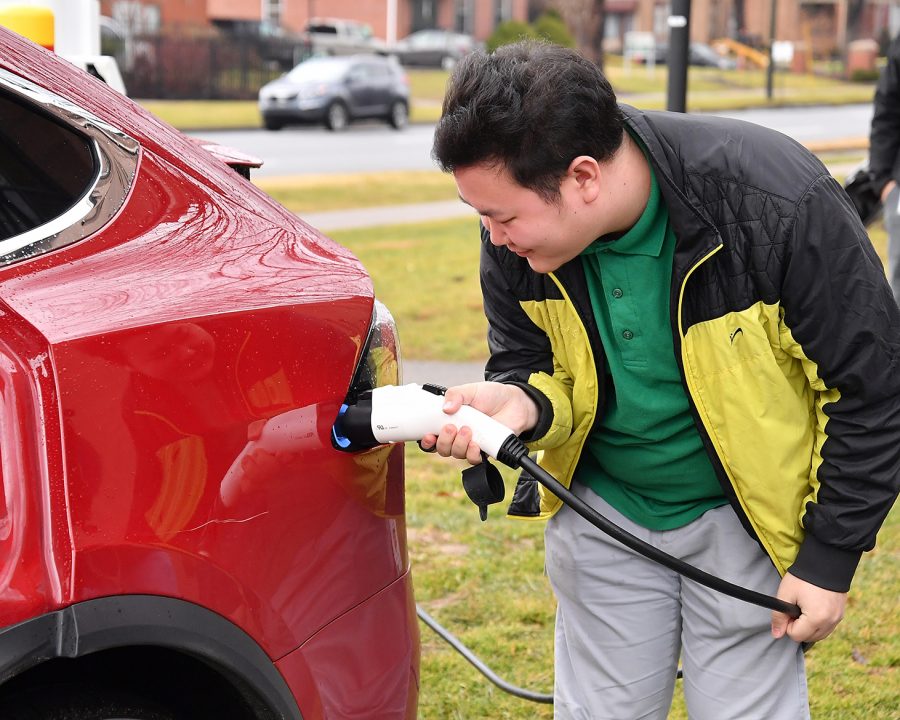 Electric car charging station arrives at Marshall