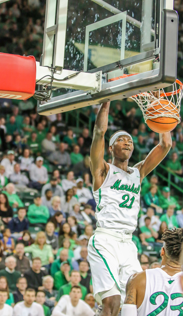 Darius George dunks against UAB. George returned to action last week after missing six games with an injury.