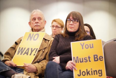 Protesters and supporters gather at Blankenship Huntington rally