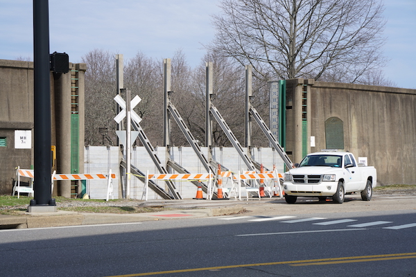 Officials from the city of Huntington made the decision to raise the flood walls downtown for the first time since 2011. 