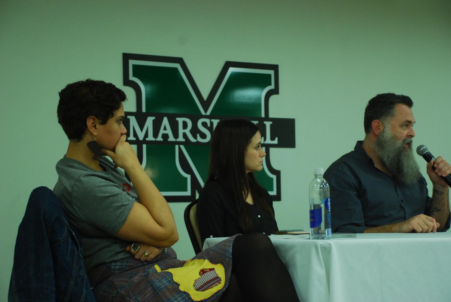 Crystal Good, Elaine McMillion Sheldon and Roger May spoke about the stigmas of Appalachia and their artistic mediums.