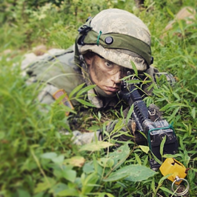 Company first Sgt. Kim Calhoun in an Advanced Camp in Fort Knox, Kentucky, summer 2017.