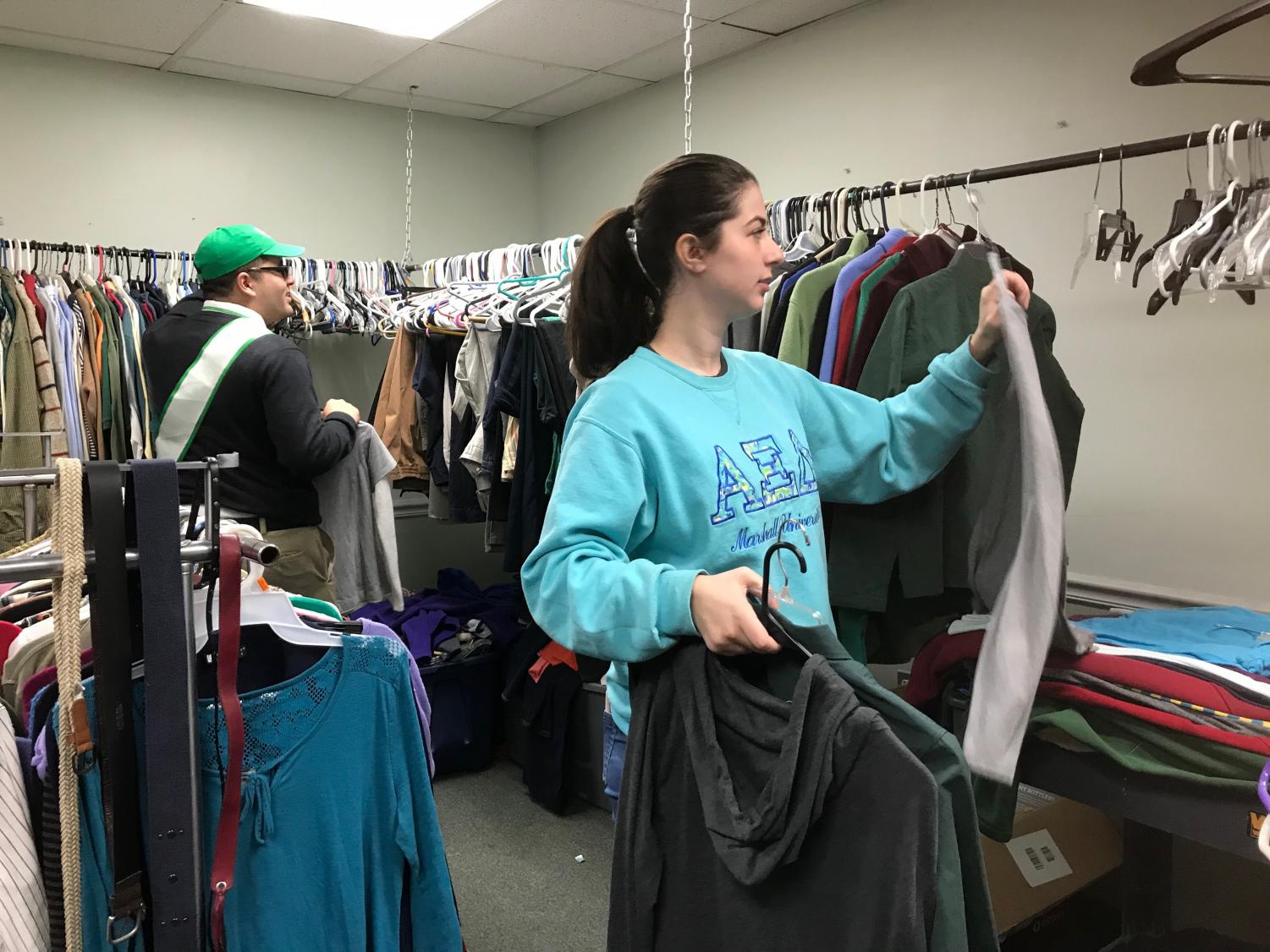 Marshall University students participating in the Martin Luther King Day of Service in February, sponsored by the Office of Community Outreach and Volunteer Services.