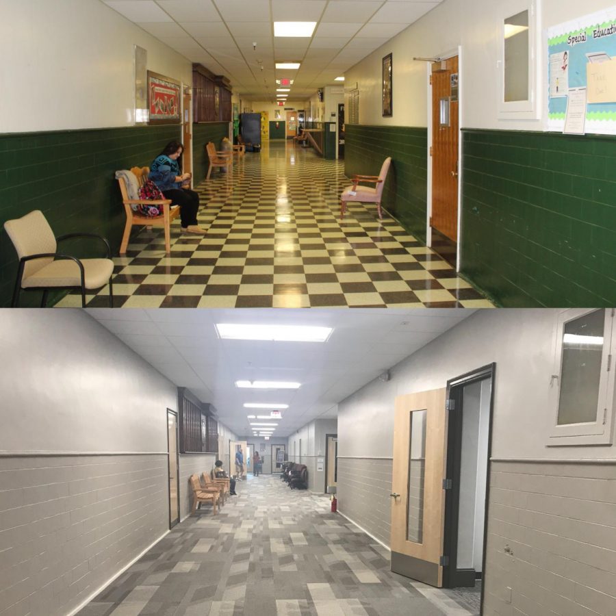 Before and after photos of the renovations done in Jenkins Hall.