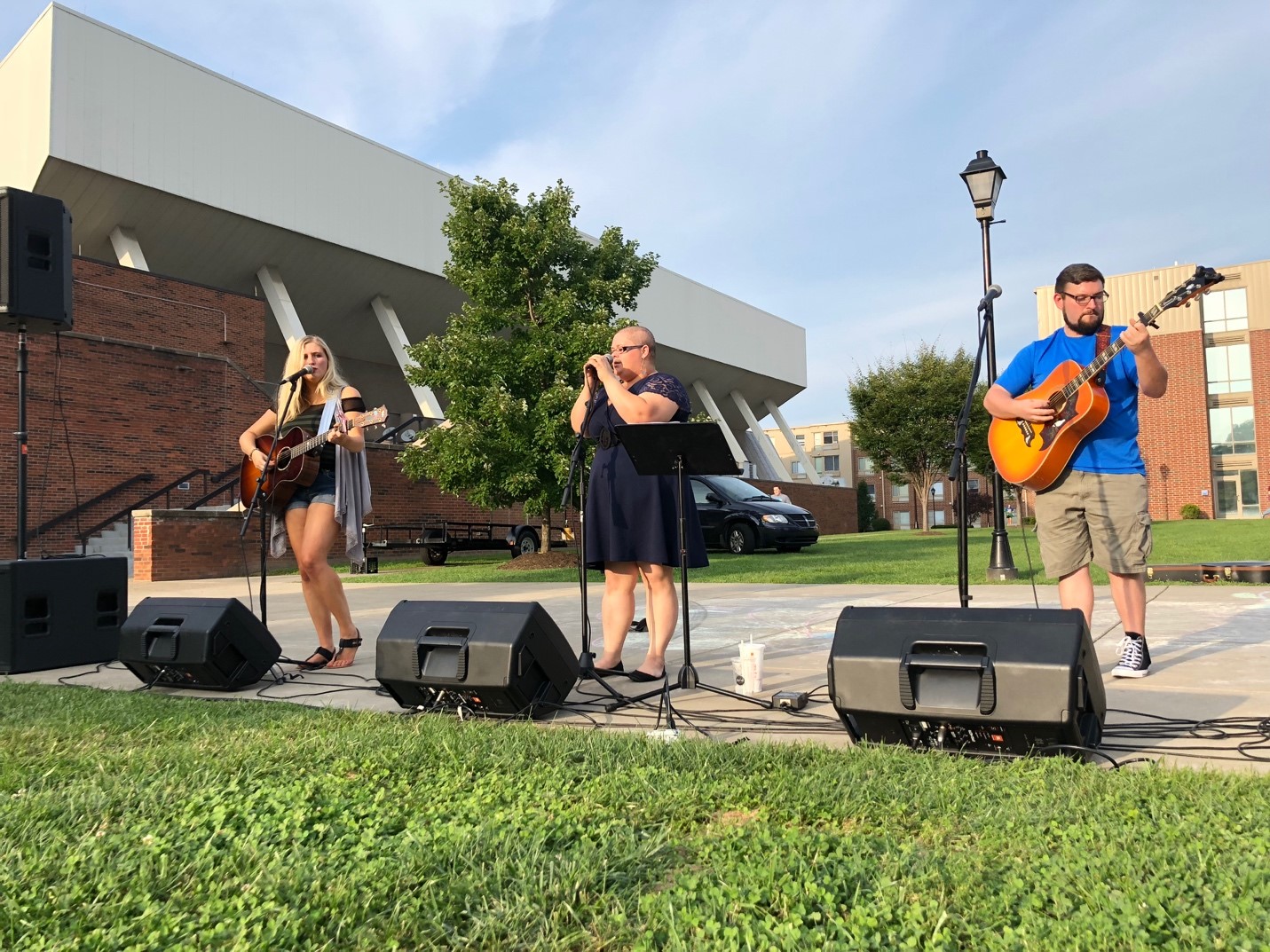 Local Musicians Holly and the Guy and Emmy Davis performed live music while students browsed and mingled during Friday's Taste of Huntington event.