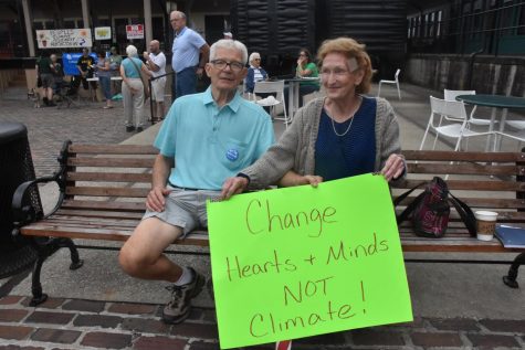 Community members march in support during Rise for Climate Rally