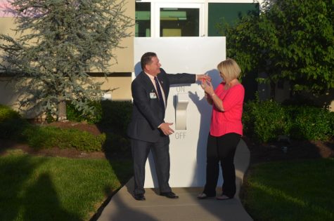 Breast Cancer Awareness month recognized by Edwards Comprehensive Cancer Center by being lit pink