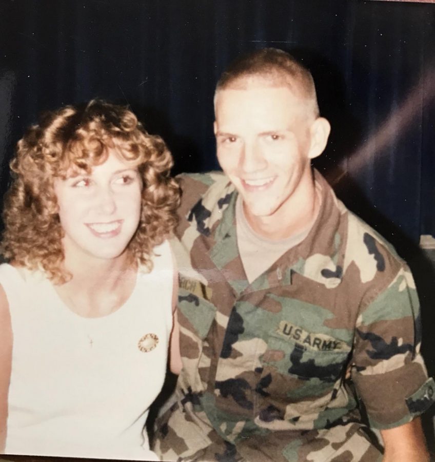 Amanda Larch's mother and father, Sandy and Biff Larch, shortly after they married in 1986. Her father served in the Army and was stationed in Germany. 