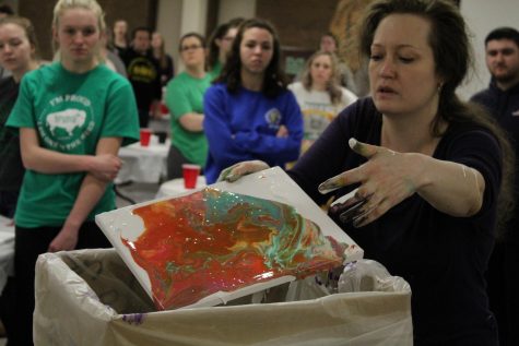 Students paint, socialize at DIY dirty pour event