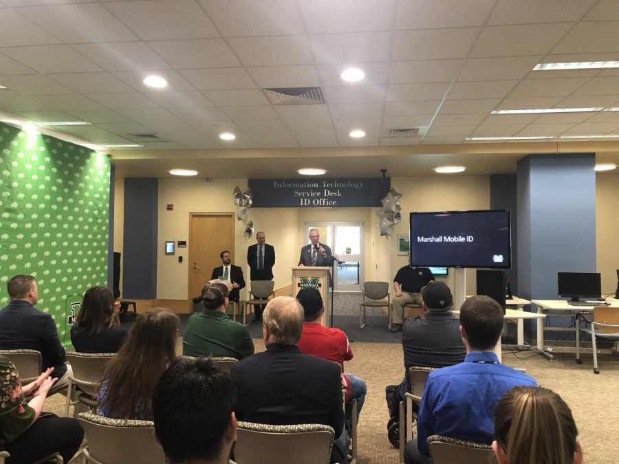 President Jerry Gilbert expressed his pride in Marshall for being one of only ten schools across the country that allows access to identification cards through mobile devices. 