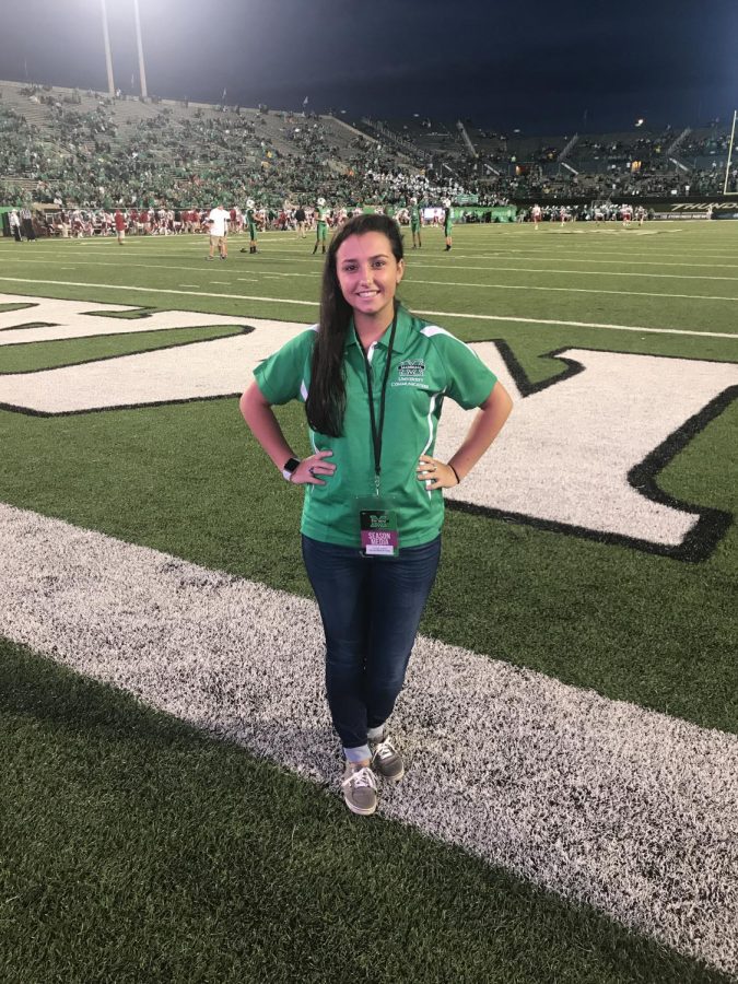 Sydney Shelton came to Marshall University two years ago excited for game day and now works in the press box. 